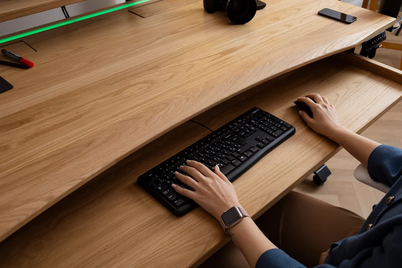 Wooden keyboard tray