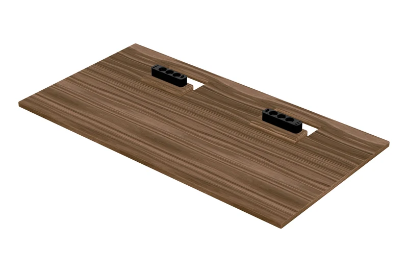 Walnut desk top with cable management unit