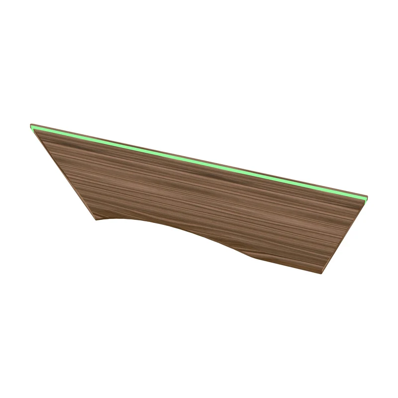 L shaped corner sit-stand desk with epoxy LED light