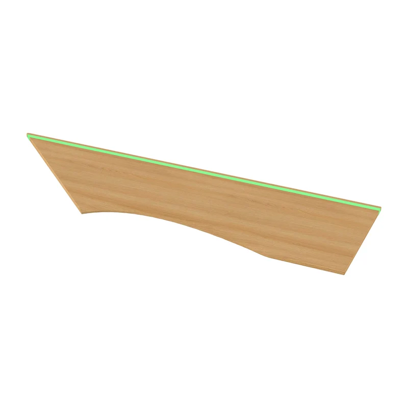 L shaped corner sit-stand desk with epoxy LED light