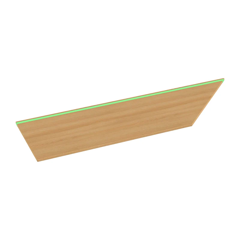 L shaped corner sit-stand desk with epoxy LED light