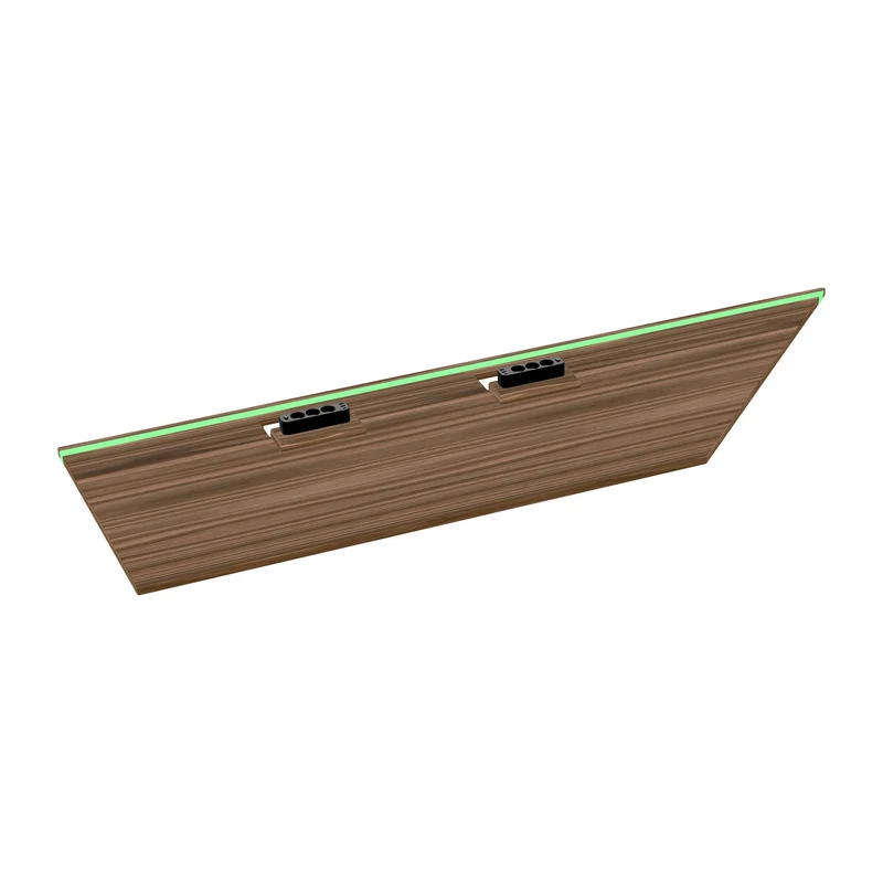 L shaped corner desk with epoxy LED light and cable management unit
