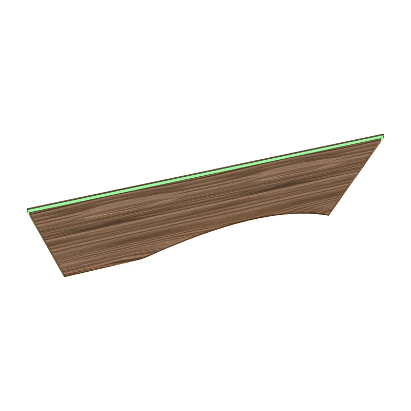 L shaped corner desk with epoxy LED light