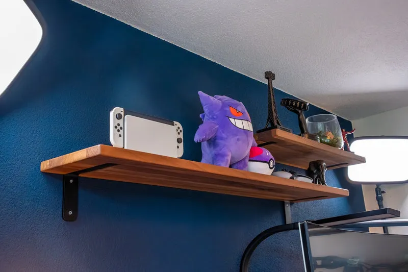 Wooden wall shelf