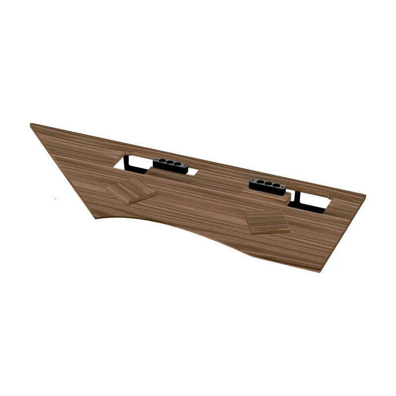 L shaped corner sit-stand desk with extended cable management