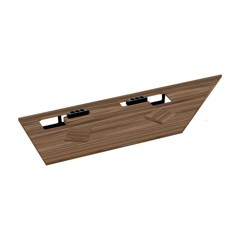 L shaped corner sit-stand desk with extended cable management