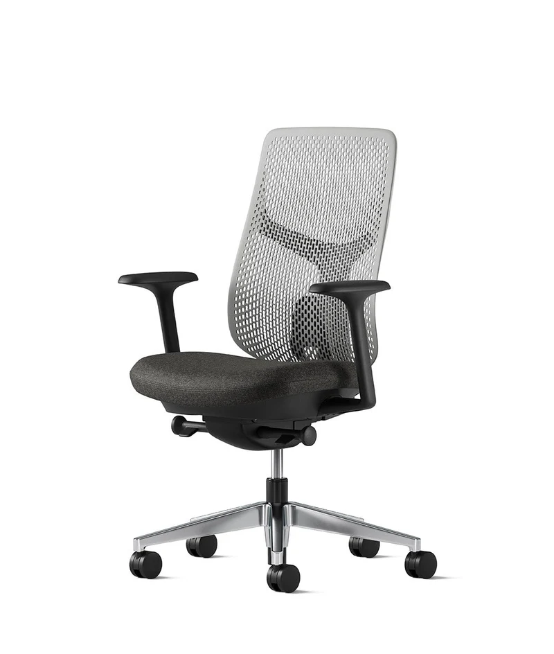 Siège de bureau Verus à dossier Triflex* Noir en aluminium poli