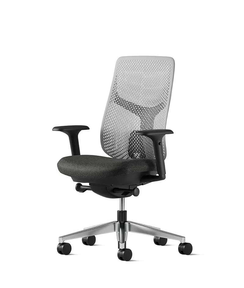 Siège de bureau Verus à dossier Triflex* Noir en aluminium poli