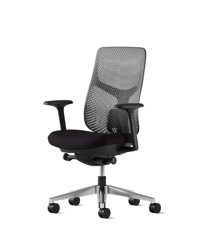 Siège de bureau Verus à dossier Triflex* Noir en aluminium poli