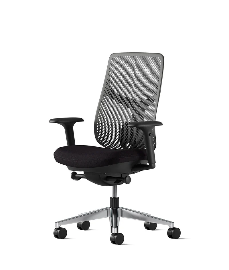 Siège de bureau Verus à dossier Triflex* Noir en aluminium poli