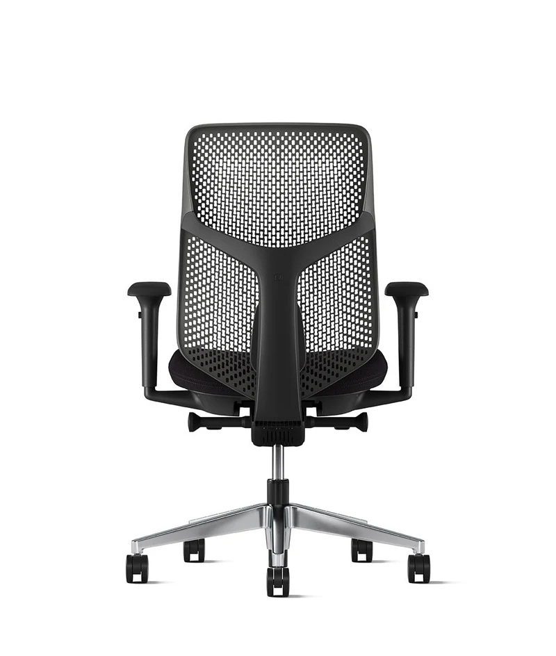 Siège de bureau Verus à dossier Triflex* Noir en aluminium poli