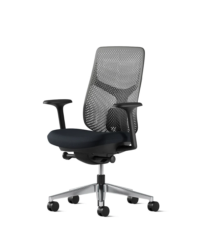 Siège de bureau Verus à dossier Triflex* Noir en aluminium poli