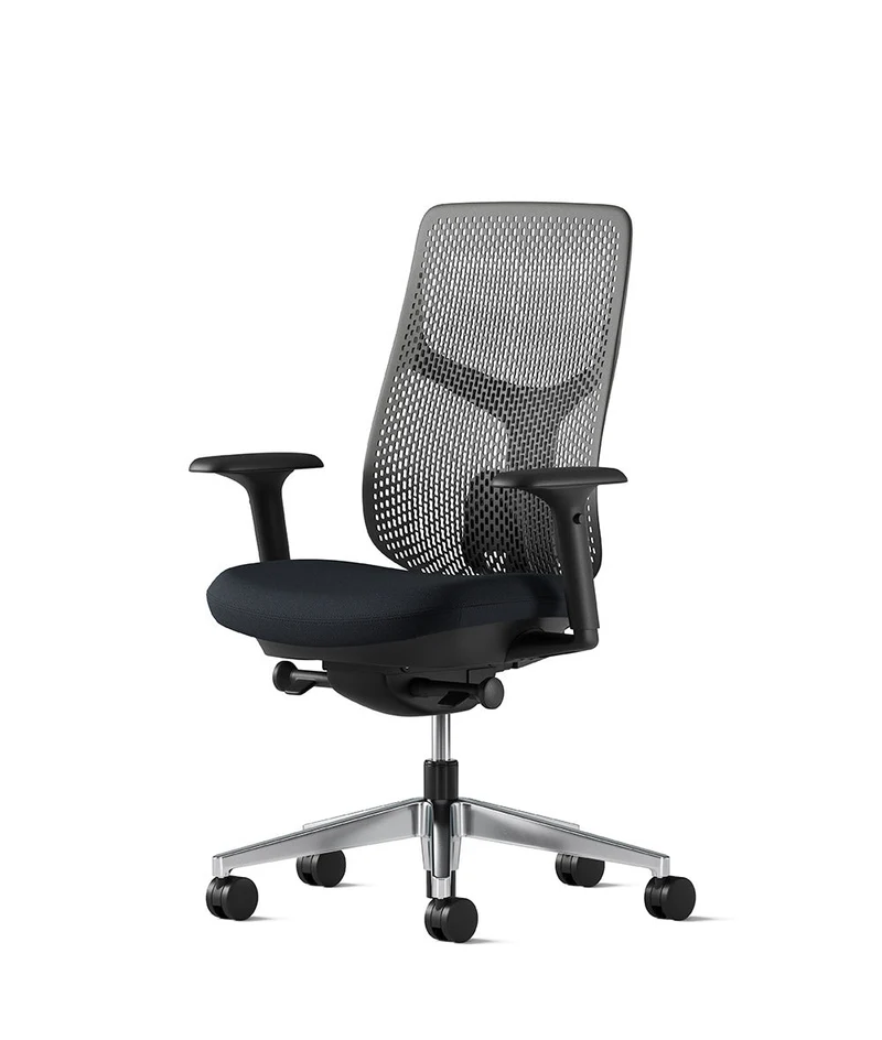 Siège de bureau Verus à dossier Triflex* Noir en aluminium poli