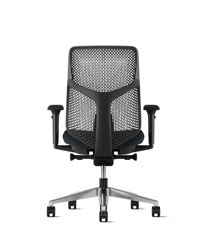 Siège de bureau Verus à dossier Triflex* Noir en aluminium poli
