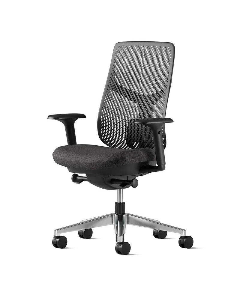 Siège de bureau Verus à dossier Triflex* Noir en aluminium poli