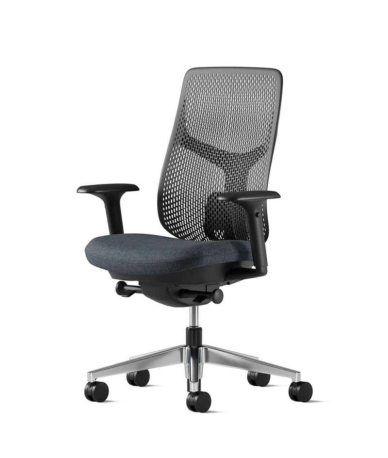 Siège de bureau Verus à dossier Triflex* Noir en aluminium poli