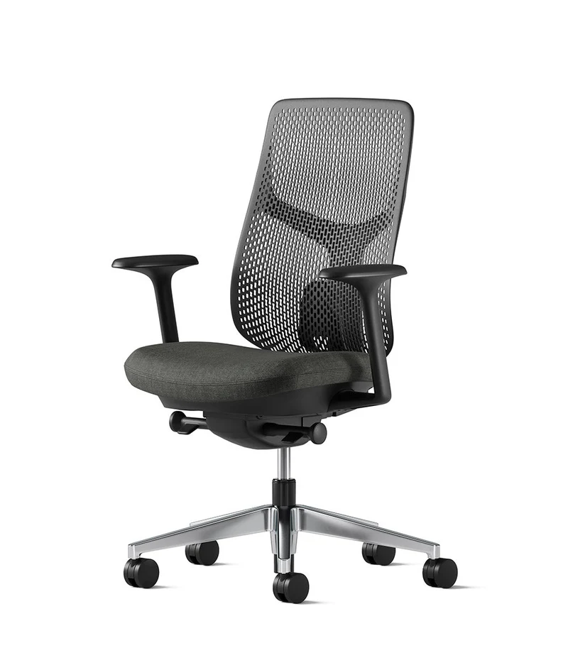Siège de bureau Verus à dossier Triflex* Noir en aluminium poli