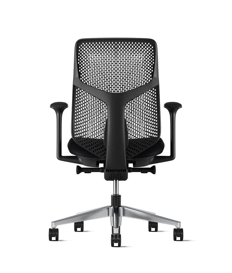 Siège de bureau Verus à dossier Triflex* Noir en aluminium poli