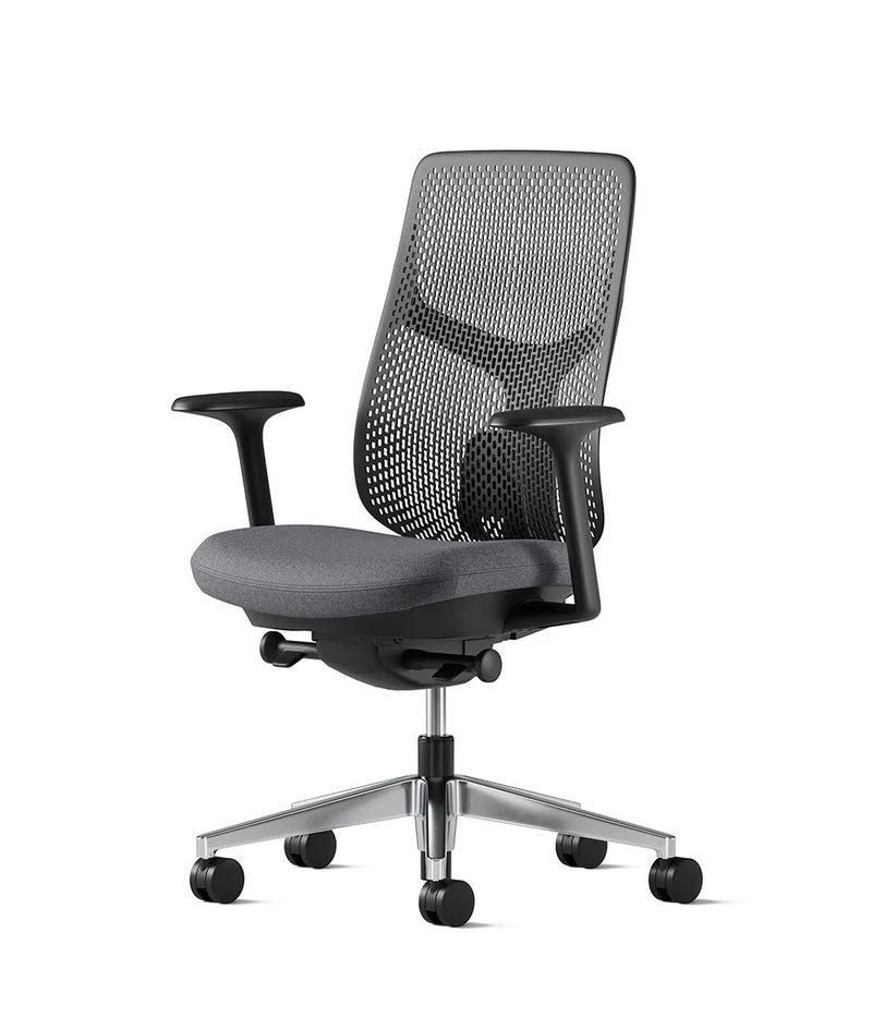 Siège de bureau Verus à dossier Triflex* Noir en aluminium poli