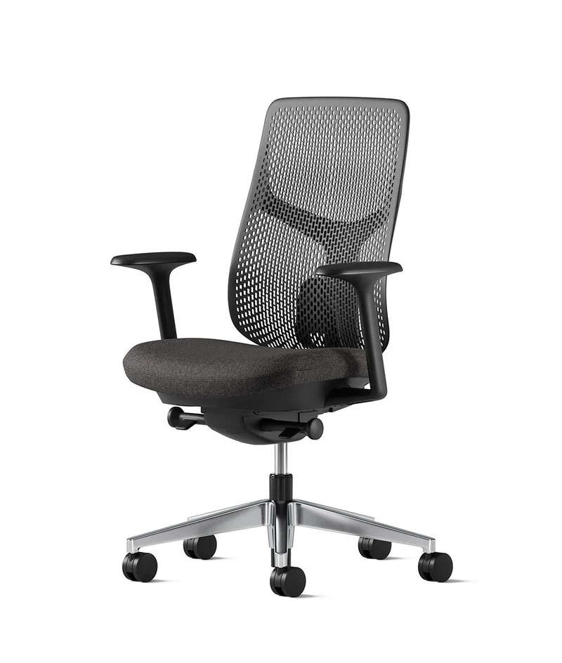 Siège de bureau Verus à dossier Triflex* Noir en aluminium poli