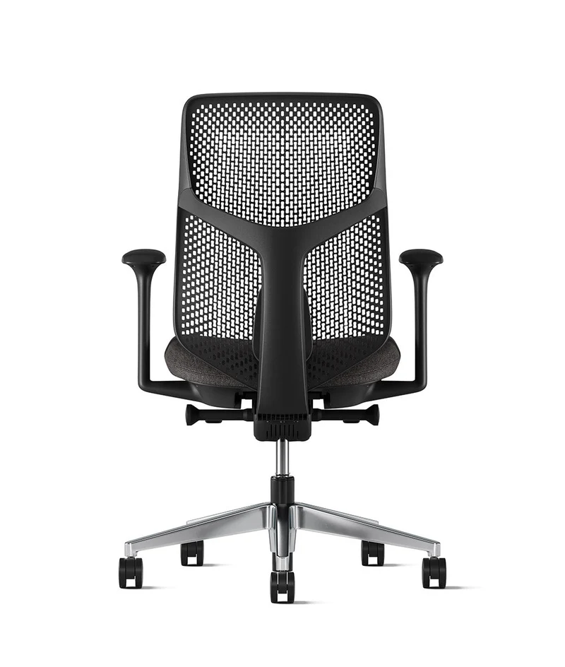 Siège de bureau Verus à dossier Triflex* Noir en aluminium poli
