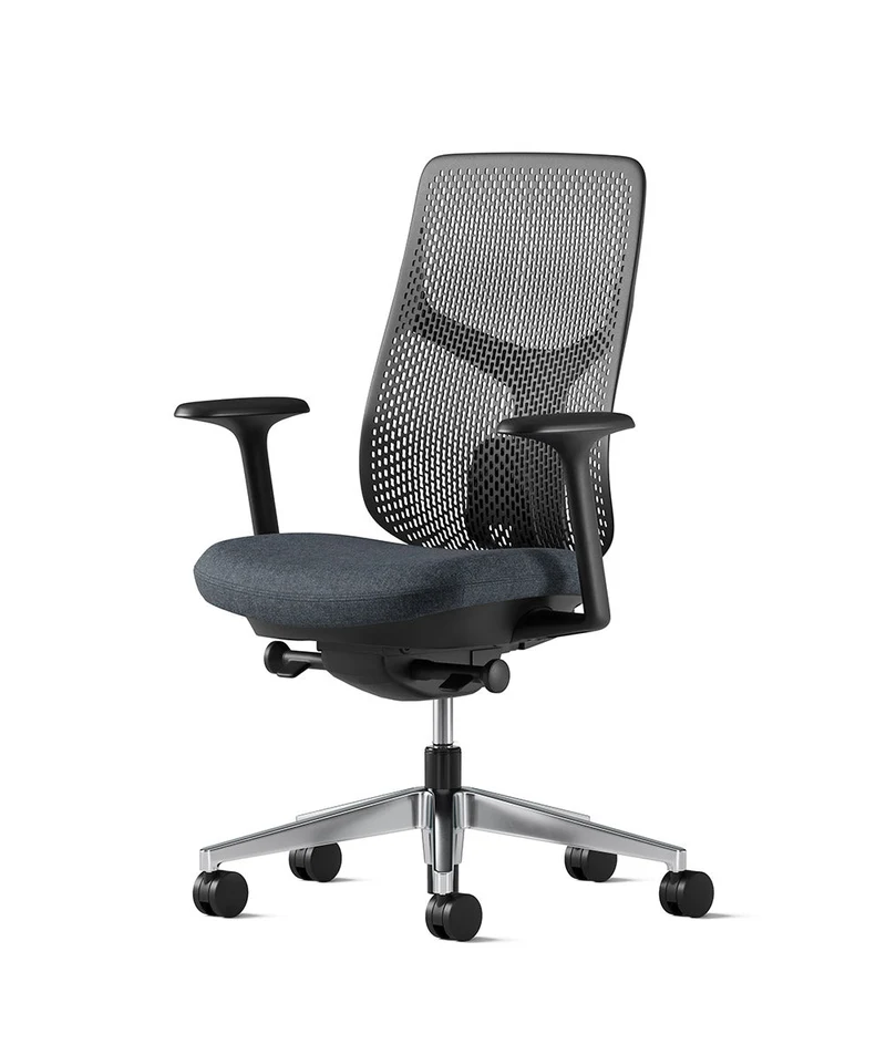 Siège de bureau Verus à dossier Triflex* Noir en aluminium poli