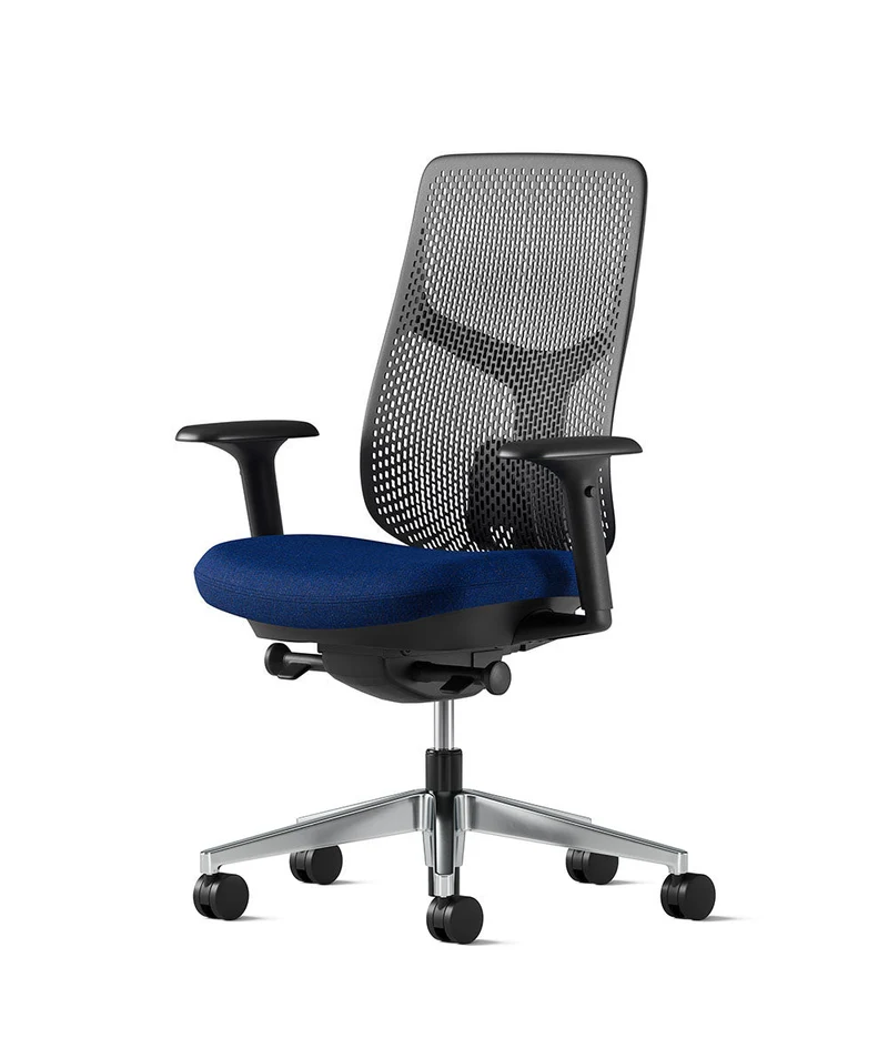 Siège de bureau Verus à dossier Triflex* Noir en aluminium poli