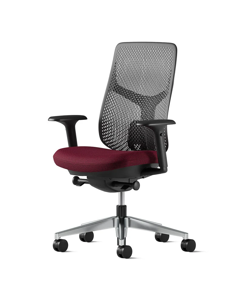 Siège de bureau Verus à dossier Triflex* Noir en aluminium poli