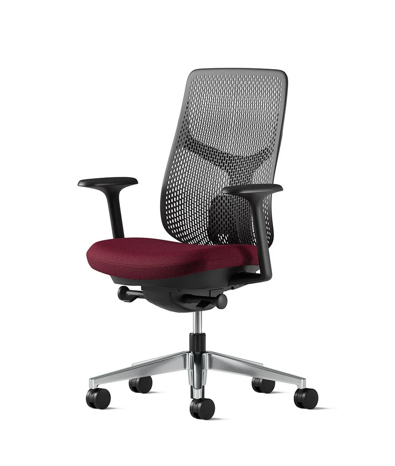 Siège de bureau Verus à dossier Triflex* Noir en aluminium poli