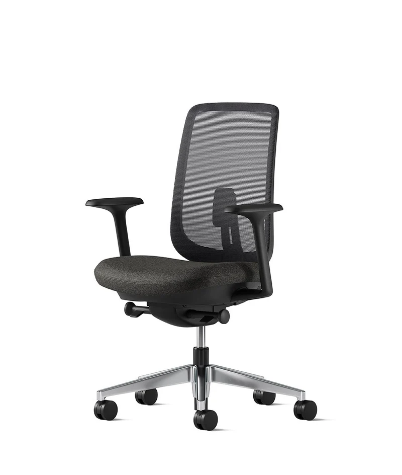 Siège de bureau Verus Suspension* Noir en aluminium poli