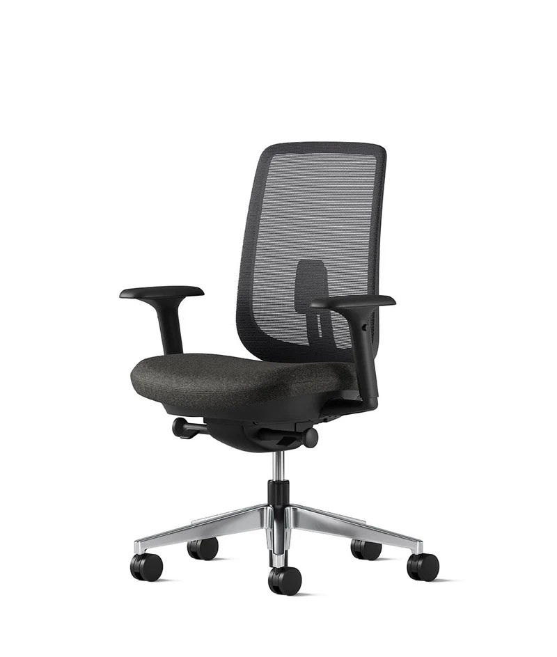 Siège de bureau Verus Suspension* Noir en aluminium poli
