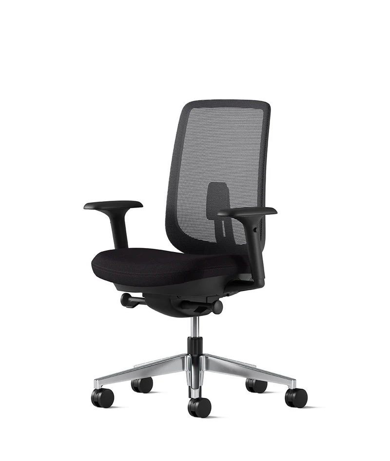 Siège de bureau Verus Suspension* Noir en aluminium poli
