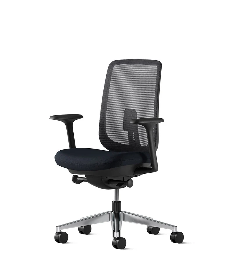 Siège de bureau Verus Suspension* Noir en aluminium poli