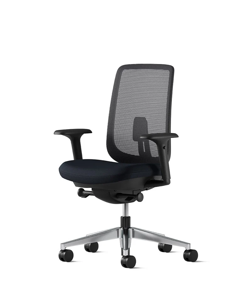 Siège de bureau Verus Suspension* Noir en aluminium poli
