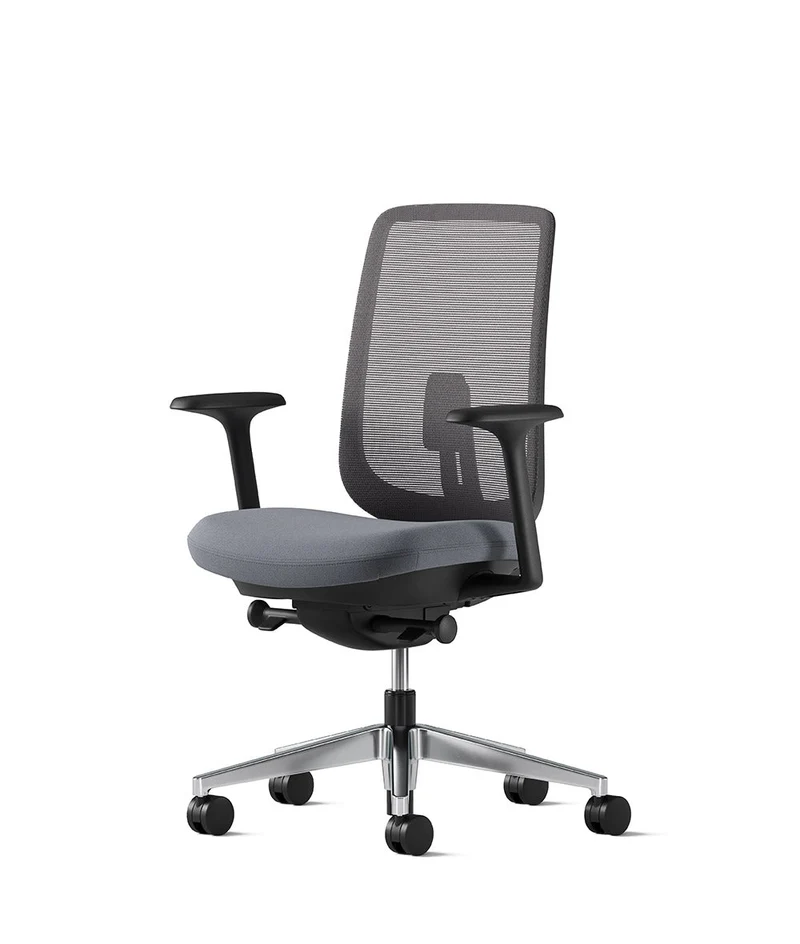 Siège de bureau Verus Suspension* Noir en aluminium poli