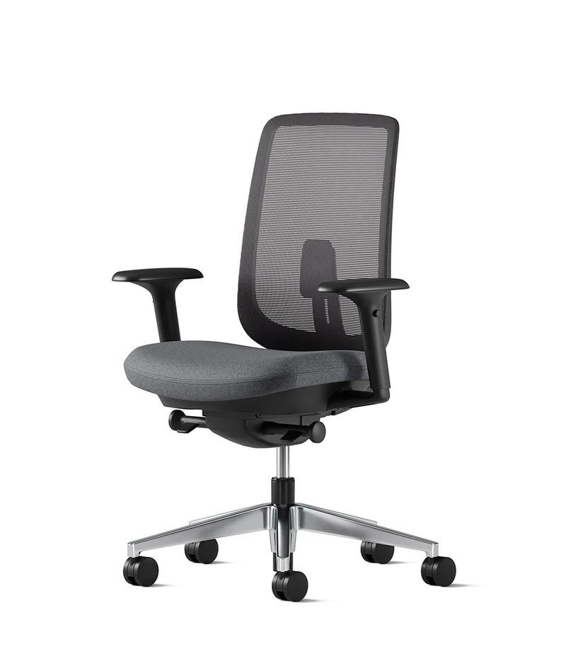 Siège de bureau Verus Suspension* Noir en aluminium poli