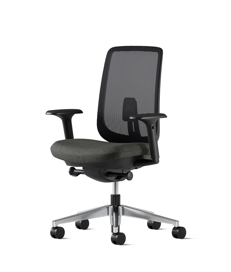 Siège de bureau Verus Suspension* Noir en aluminium poli