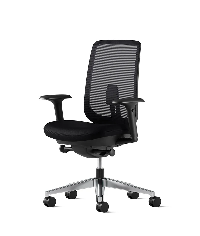 Siège de bureau Verus Suspension* Noir en aluminium poli