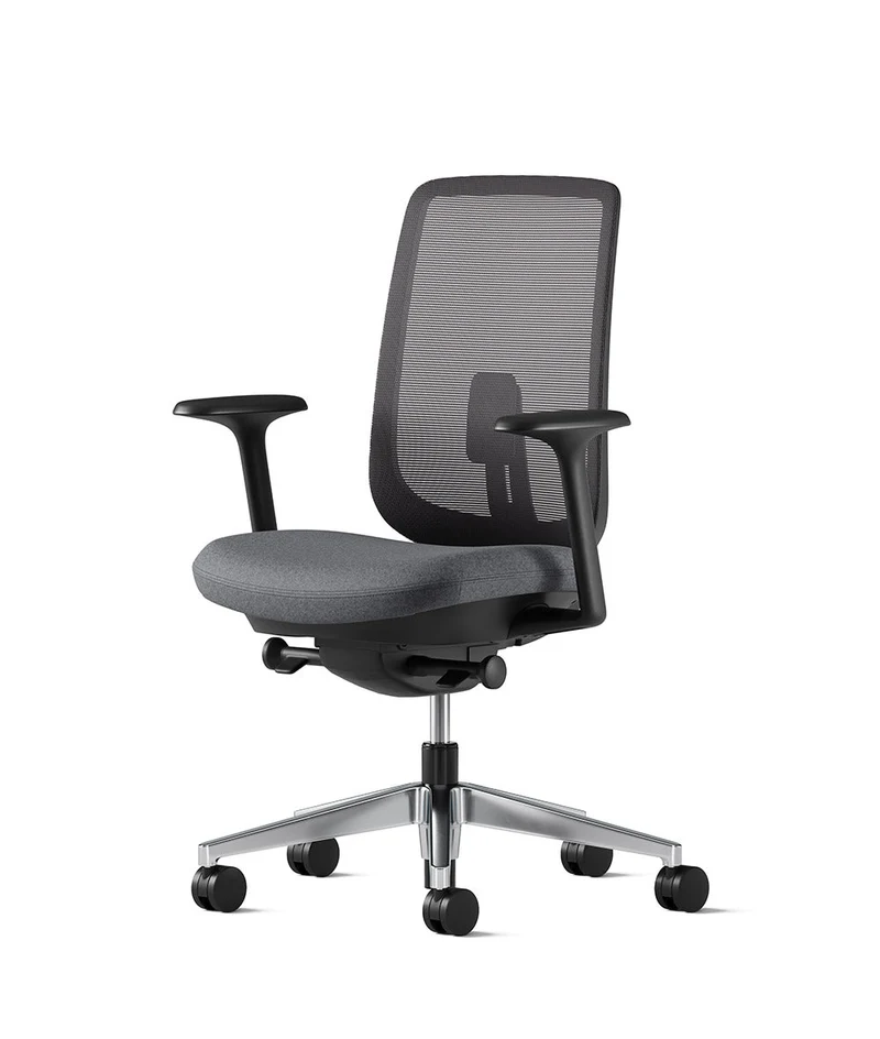 Siège de bureau Verus Suspension* Noir en aluminium poli