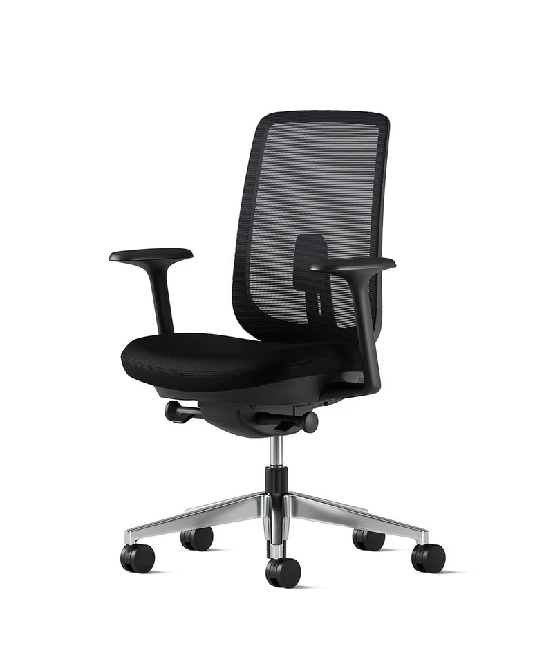 Siège de bureau Verus Suspension* Noir en aluminium poli