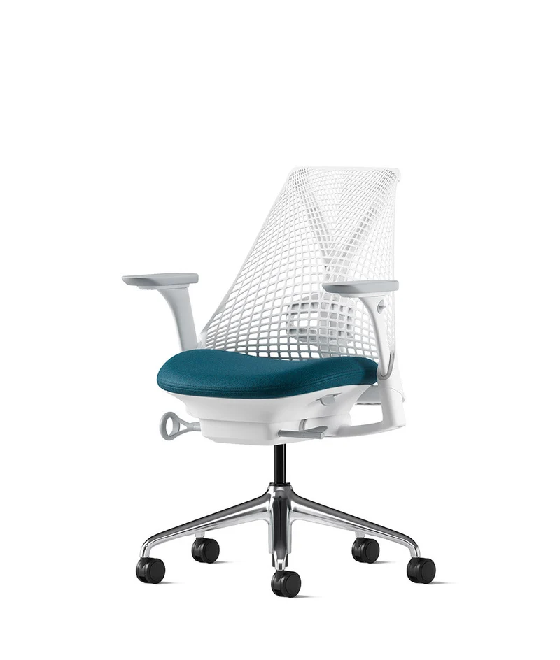 Siège de bureau Sayl* Blanc et aluminium poli