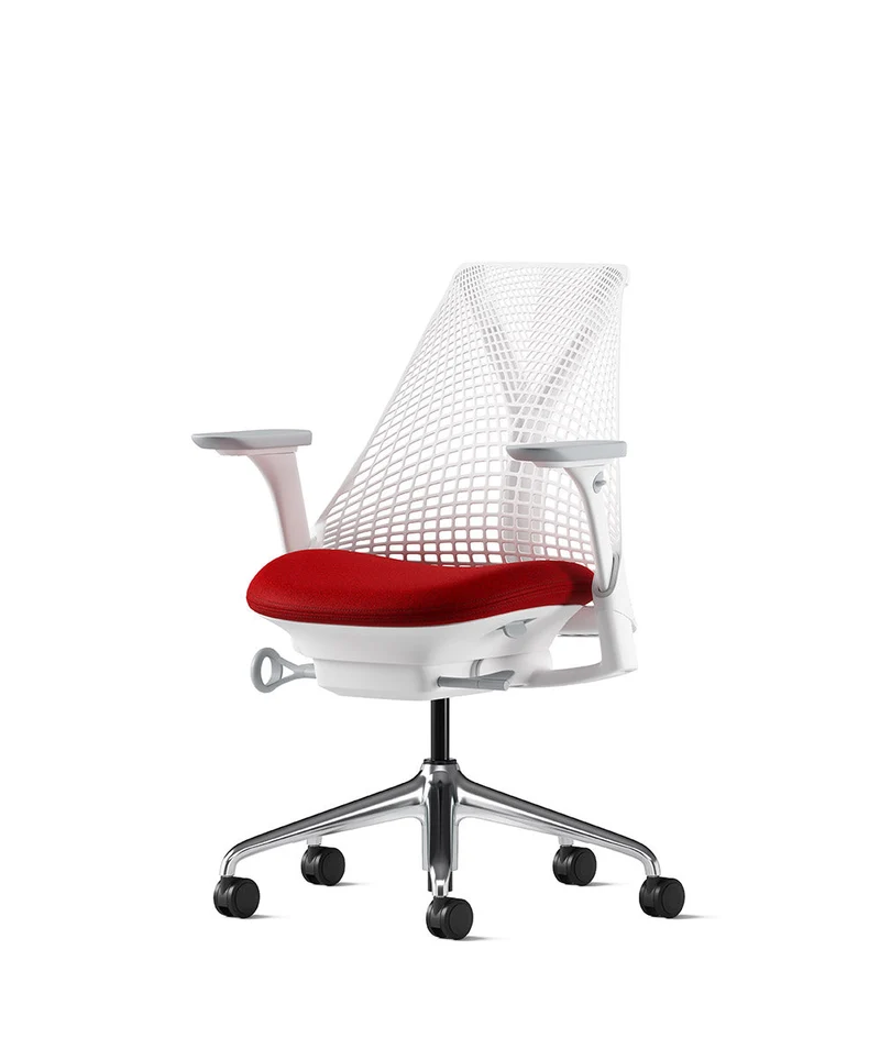 Siège de bureau Sayl* Blanc et aluminium poli