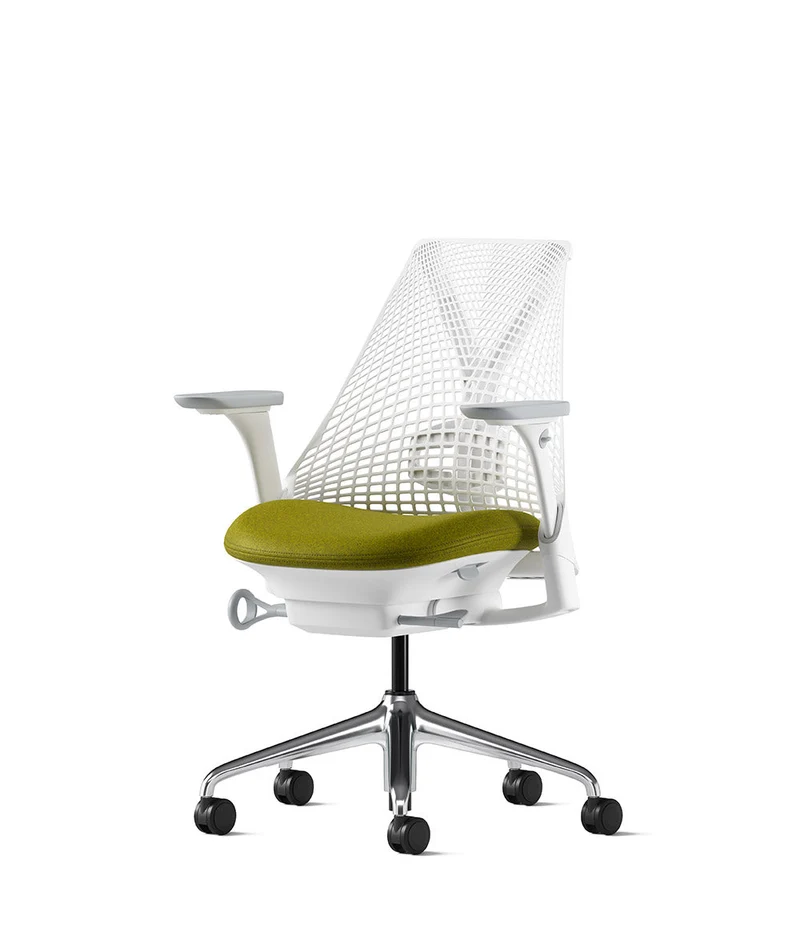 Siège de bureau Sayl* Blanc et aluminium poli