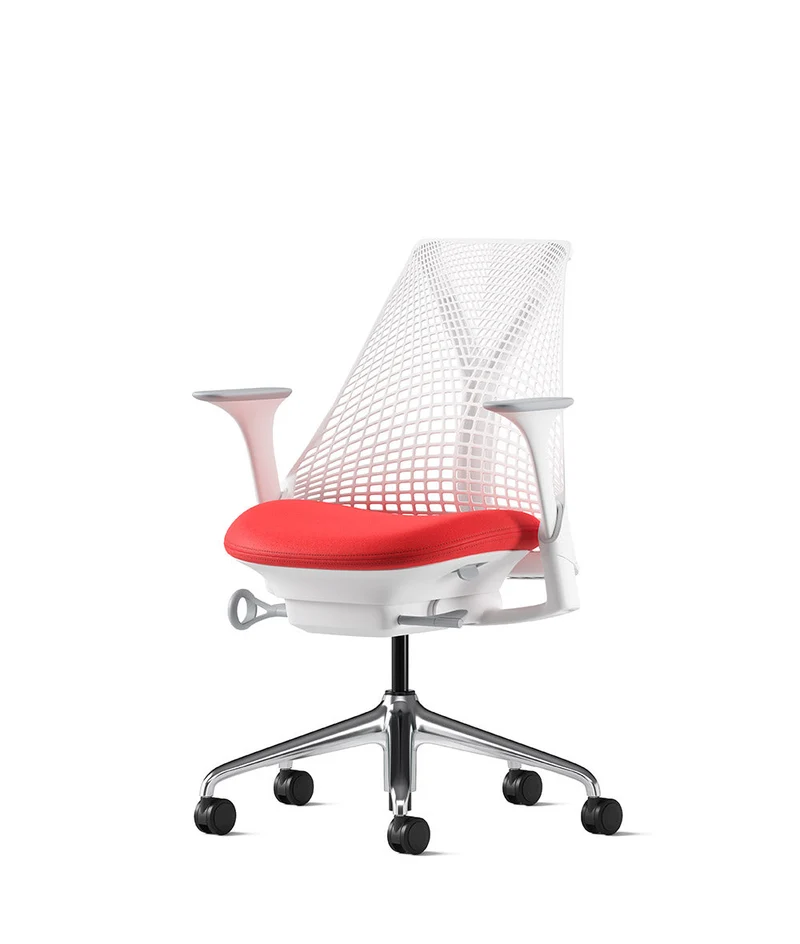 Siège de bureau Sayl* Blanc et aluminium poli