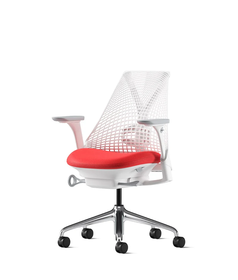 Siège de bureau Sayl* Blanc et aluminium poli