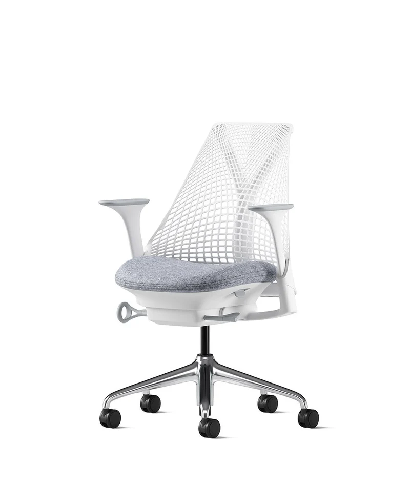Siège de bureau Sayl* Blanc et aluminium poli
