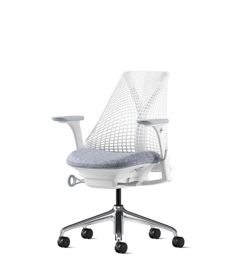 Siège de bureau Sayl* Blanc et aluminium poli