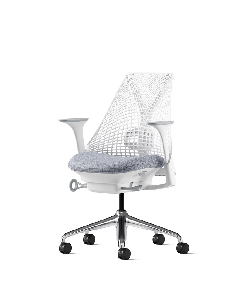 Siège de bureau Sayl* Blanc et aluminium poli