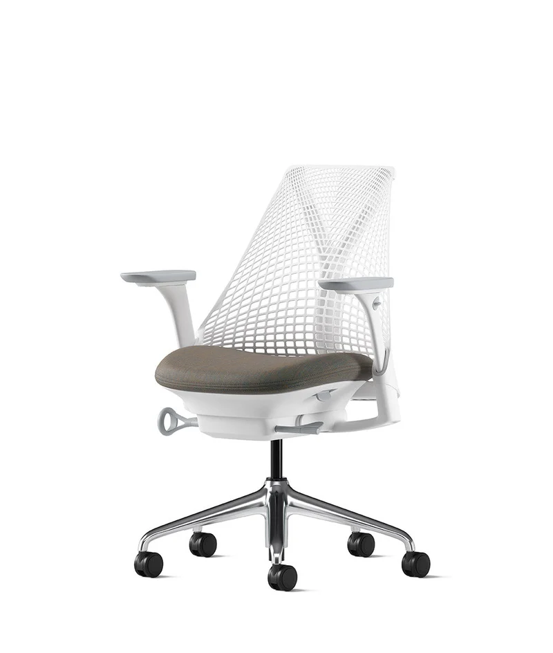 Siège de bureau Sayl* Blanc et aluminium poli