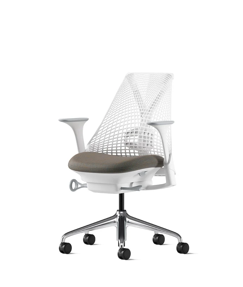 Siège de bureau Sayl* Blanc et aluminium poli